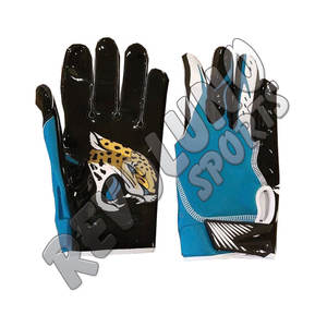 Gants de football américain Lineman Nom de l'équipe personnalisé Logo Design Sublimation Football américain Récepteur Gant Sticky Palm Wholesale - Product Image 3