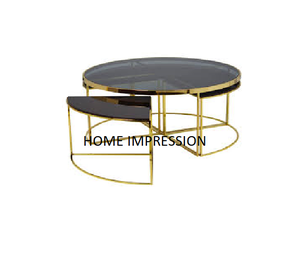 Marvelous Design Decorative Side <b>Table</b> 3 Compartment Leaf <b>Curved</b> Metal Side <b>Tables</b> for Home Hotel Use in Reasonable Prices - Product Image 3