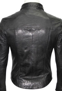 เสื้อลำลอง PU สีดำกระเป๋าปะติดหน้าอก - Product Image 3