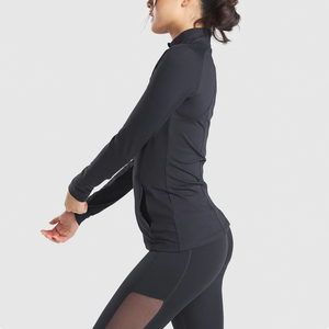 Sudadera corta negra personalizada de 2 piezas para mujer, estilo OEM de última moda, para gimnasio, 100% algodón - Product Image 4