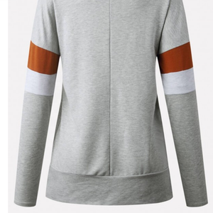 Sudaderas con capucha informales para mujer con rayas de manga larga y bolsillos lisos de moda bordados de talla grande moda de otoño - Product Image 5