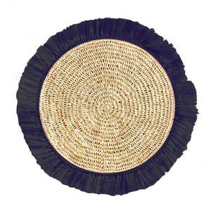 Bohemian Yellow Seagrass Woven <b>Placemat</b> With Fringe Rustic Raffia <b>Table</b> Pad <b>for</b> Kitchen PC Material <b>for</b> Food Commercial Use - Product Image 3