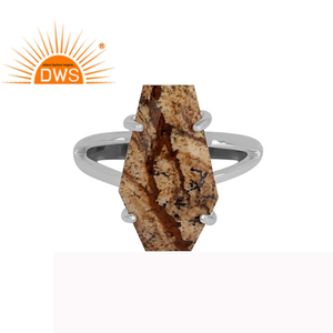 Anillo de Plata de Ley 925 con gemas de jaspe, joyería fina hecha a mano - Product Image 2