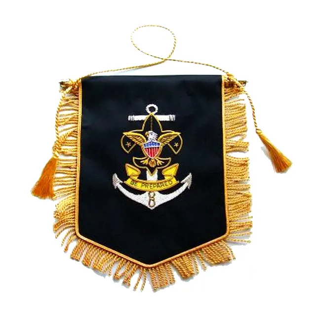 Custom hand embroidery banner Bullion hand embroidery badge banner