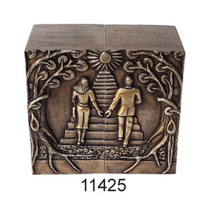 Proveedor de Urnas de Aluminio Fundido para Parejas, Acabado Antiguo en Latón, Recuerdo, Urna Personalizada de Doble Vía - Product Image 6