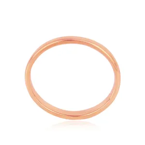 Anillo clásico de Plata de Ley 925, banda lisa chapada en oro rosa, venta al por mayor - Product Image 1