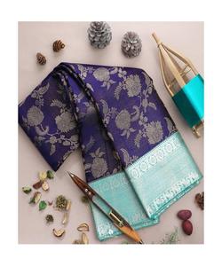 Banarasi soie Jacquard Saree Blouse doux coton dames porter pour la fête quotidienne Festival ethnique indien pakistanais vêtements en gros - Product Image 3