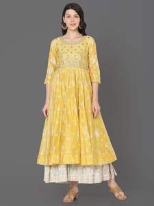 Salwar Kameez para Mujer, Ropa Étnica India Etérea Hecha de Viscosa, Algodón, Rayón y Poliéster, Modelo UEI SKD-245 - Product Image 5