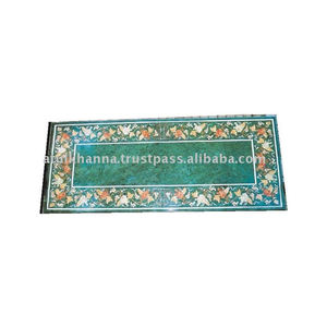 Haut de Table incrustation en marbre, haut de Table à manger - Product Image 1