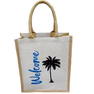 Doğrudan üretici yüksek ve premium kalite doğa renkli jüt plaj çantası ekolojik alışveriş çantası makul fiyata