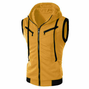 Sudadera con capucha para hombre, chaqueta sin mangas con cremallera, chaleco, Sudadera con capucha, abrigo deportivo - Product Image 4