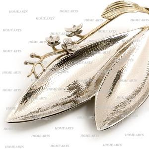 Bol à salade martelé en aluminium avec base en bois et vadrouille Bol à fruits du désert de forme ronde de la meilleure qualité en vrac - Product Image 5