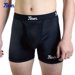 กางเกงขาสั้นรัดรูป TSPORT สีดำ ยืดได้ 4 ทิศทาง สำหรับการฝึกกีฬา พร้อมช่องใส่ถ้วย (โพลีเอสเตอร์/สแปนเด็กซ์/ไนลอน/ยาง) - Product Image 1