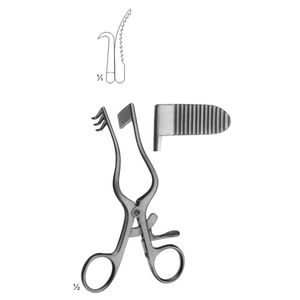 Retractor Abdominal Manual de Acero y Metal con Autoretención PLESTER Blunt de 110 mm - Product Image 2