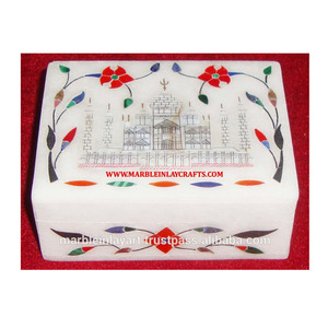 Dernier Produit Décoratif Luxueux Fait Main Forme Rectangulaire Beau Taj Mahal Conception Sur Boîte Incrustation Pour La Décoration - Product Image 1