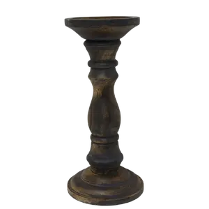 Home Decoration Wooden Candle Pillar Holder Wooden Grey Candle Stand And Holder For Wedding Home Decor