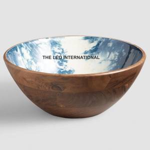 ชามไม้หินอ่อนสำหรับตกแต่งแบบคลาสสิกสุดพิเศษถ้วยเสิร์ฟรูปทรงกลมฐานช้างขนาดเล็ก - Product Image 2