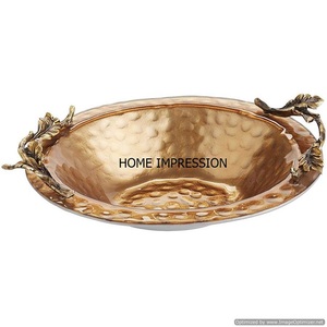 Fancy Brass Material de aluminio antiguo Frutero grande Cuenco alto de pie Soporte de esquina de pared Cuenco para decoración de flores y jarrones - Product Image 3