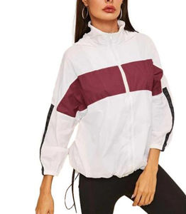 เสื้อแจ็คเก็ตกันลมกันน้ำสำหรับผู้หญิงไซส์ใหญ่ ผลิตจากโพลีเอสเตอร์ ระบายอากาศได้ดี มีซิป ดีไซน์บางเบา สไตล์ลำลอง สำหรับฤดูร้อน - Product Image 5