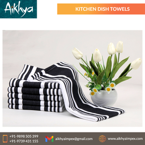 Torchons de cuisine en coton biologique 100%, de couleur noire, pour les acheteurs en gros, en coton, pour noël - Product Image 6