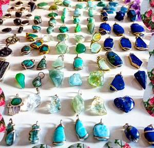 Celibreted Vintage Style Tiger Eye Multi-Shaped Gems Pendentif Argent Plaqué Fil De Laiton Enroulé pour Un Usage Quotidien - Product Image 4