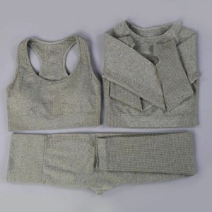 Ensemble de sport pour femmes avec logo personnalisé, ensembles de fitness pour femmes, vêtements de sport 2 pièces, logo personnalisé, matière Spandex/Nylon, antibactérien, respirant - Product Image 1