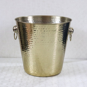 Manijas de perilla martillada de acero inoxidable Chapado en latón para enfriadores de vino y enfriadores de champán Cubo de hielo Fabricante y proveedor de metal - Product Image 3