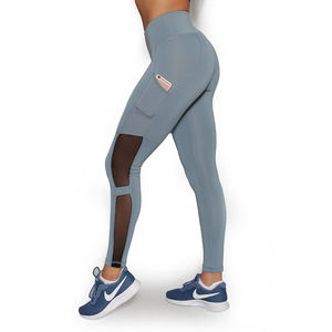 Mallas elásticas de cuatro vías, pantalones de yoga con bolsillo lateral transparente, ropa de yoga adelgazante - Product Image 4