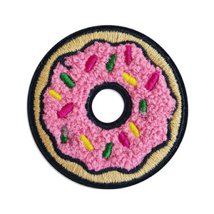 Tambalan Chenille Donat Fuzzy Buatan Kustom - Product Image 1
