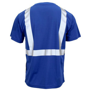 เสื้อทีเชิ้ตไฮ VIS ระบายอากาศสีน้ำเงินชุดทำงานผ้าถักลายสะท้อนแสง - Product Image 5
