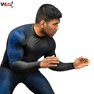 Custom Printed Men's Long Sleeve BJJ MMA Rash Guard Men's Compression Rash Guard - Product Image 2
