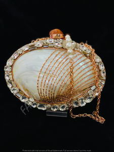 Bolso de Mano de Concha Marina 100% Original de Alta Calidad con Bolso de Mano Artesanal de Latón de la India - Product Image 3