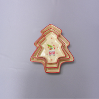 Assiette en céramique en forme de sapin de Noël mignonne
