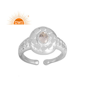 แหวนเงินแท้ประดับคริสตัลควอตซ์ธรรมชาติสำหรับผู้หญิง  เทรนด์ฮิตปี 2026 ของขวัญสำหรับเธอ - Product Image 1