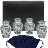 Urna Funeraria de Latón Niquelado Estilo Americano Radiance AU-0144 para Guardar Cenizas - Elegante Regalo Conmemorativo