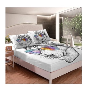 Wolf Bed Sheet <b>Set</b> for Boys Kids Child Glasses Wolf <b>Bedding</b> <b>Set</b> - Product Image 2