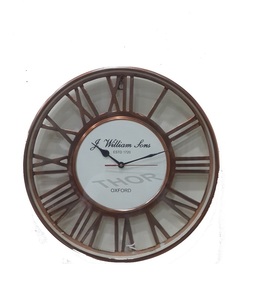 Horloge murale européenne rétro en acier poli, ornement moderne, en cuivre, noir poli, std 1720 - Product Image 5