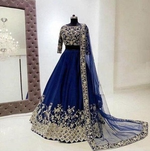 Vestido de novia Lehenga koti, impresionante, con adornos de cuentas de cristal, trabajo de piedra para boda = 2021 - Product Image 1