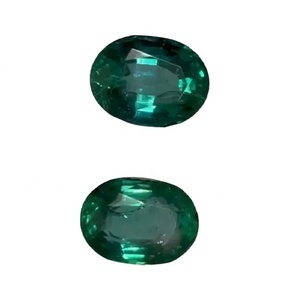 Safdiya — 7.00 manteaux ovales de qualité AAA +, non traités, naturel, paire assortie de couleurs émeraude de xibei - Product Image 1