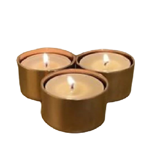 Contenedor de velas de almacenamiento de cera de cobre de Navidad con tapa dorada, para el hogar Decoración elegante, suministros de iluminación para decoración festiva - Product Image 1