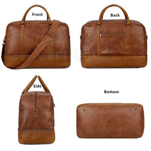 Wholesale Custom Designer Durable PU <b>Leather</b> <b>Duffle</b> <b>Bags</b> for Outdoor Sports & Travel Fashionable Zipper Closure - Product Image 6