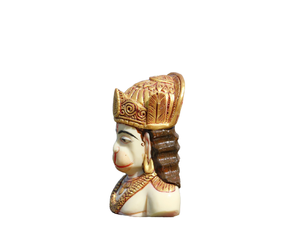 Nirmala Handicrafts - Estatua de Busto de Hanuman Pintada en Dorado sobre Mármol Hecha a Mano, Diseño Bajaran Bali, Decoración Art Deco para Mesa de Centro - Product Image 5