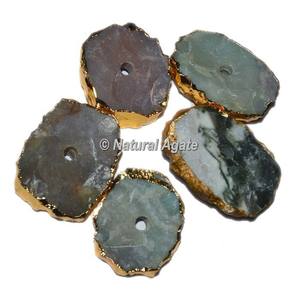 ชุบมอสและแจสเปอร์รูปสี่เหลี่ยมผืนผ้ารูปร่างโมราธรรมชาติลูกบิด - Product Image 1