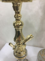 Chichas Farida Abu Trika Traditionnelles Égyptiennes de Luxe en Laiton Laqué Mini Chicha Midi à un niveau 65cm Cuivre/Acier Inoxydable