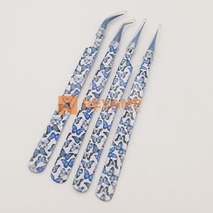 Pince à cils en acier inoxydable enduite de papier à 90 / 45 degrés et à isolation droite avec logo personnalisé Outils de beauté - Product Image 4