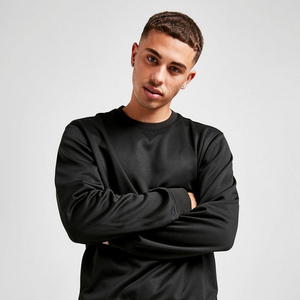 Nouveau sweat-shirt à col rond sur mesure pour homme, noir, manches régulières, tissu pur coton/polyester - Product Image 4