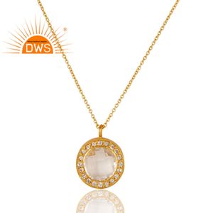 Topaze blanche naturelle en argent sterling faite à la main et collier de pendentif en quartz de cristal fabricant de bijoux - Product Image 3