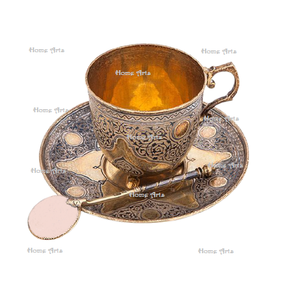 Latest Design Brass Tea <b>Cup</b> And Saucer Round Shape Customized Size Coffee <b>Cup</b> And Saucer Set With Highest Quality - Product Image 4