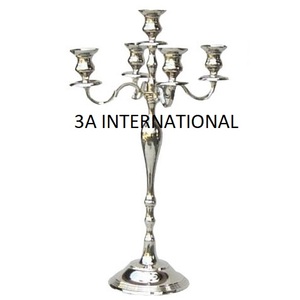 ของตกแต่งคริสต์มาสในบ้านนอกบ้านทำด้วยมือเชิงเทียน5แขนขาตั้งโลหะเคลือบสีเงินเกรดสูงสำหรับงานแต่งงาน - Product Image 2