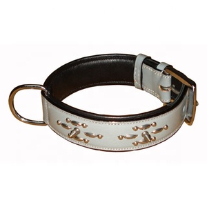Collier de chien de luxe innovant en cuir véritable pointes à la mode Rivets rétractable doux rembourré solide personnalisé laisse pour animaux de compagnie écologique - Product Image 1